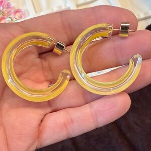 Alison Lou yellow  Hoop Earrings